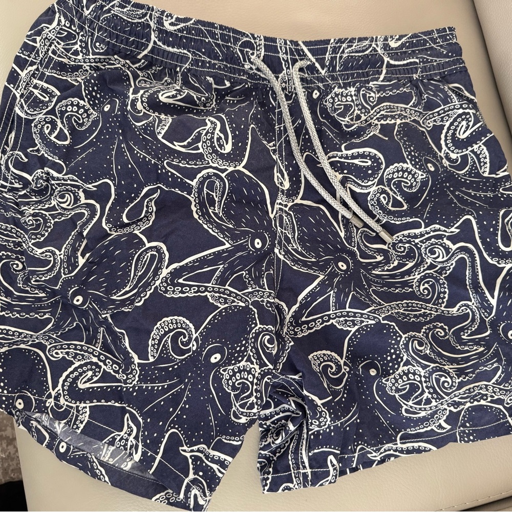 Vilebrequin Blue and White Octopus Men swim trunks